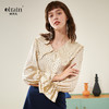 欧芮儿春新款喇叭袖V领波点雪纺衬衫女木耳边内搭休闲上衣 商品缩略图0