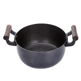 铁技Watahan 高纯铁锅汤锅24CM 日式纯铁锅 无涂层 带锅盖 日本