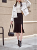 欧芮儿半身裙女2022春装单排扣开叉高腰显瘦包臀裙中长款一步裙 商品缩略图0