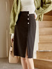 欧芮儿半身裙夏季女2022年显瘦呢子经典黑气质设计小众弹力铅笔裙 商品缩略图2