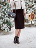 欧芮儿半身裙女2022春装单排扣开叉高腰显瘦包臀裙中长款一步裙 商品缩略图1