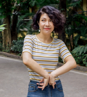 活力满满的条纹T恤！