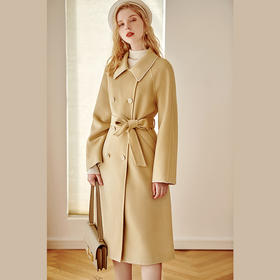 OLrain欧芮儿法式双面呢毛呢外套女秋冬2022年新款中长款羊毛大衣