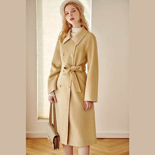 OLrain欧芮儿法式双面呢毛呢外套女秋冬2022年新款中长款羊毛大衣 商品图0