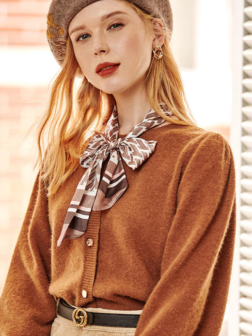 欧芮儿毛衣女宽松外穿冬季季新款开衫慵懒风复古港风外套 商品图1