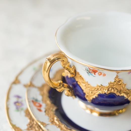 欧式古董重鎏金带花皇家咖啡杯碟 商品图2