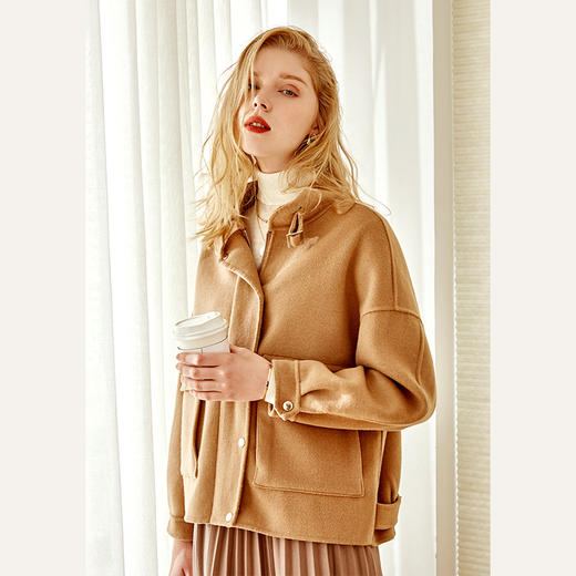 欧芮儿双面呢短款外套女2021冬季新款气质复古小个子羊毛大衣 商品图1