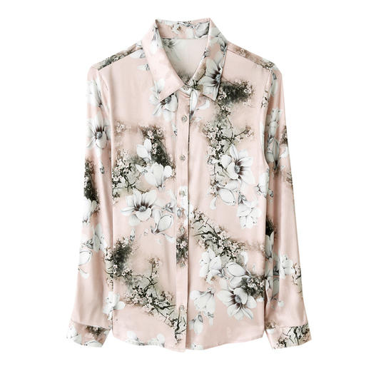 上海旗袍厂ASE-9079印染气质百搭真丝衬衫 商品图4