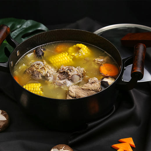 铁技Watahan 高纯铁锅汤锅24CM 日式纯铁锅 无涂层 带锅盖 日本 商品图4