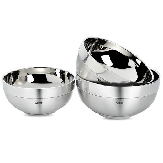 304不锈钢碗 双层隔热耐摔学生食堂吃饭汤碗家用餐具泡面碗