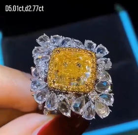 「幸运草」GIA黄钻戒指吊坠两用

5.01克拉GIA黄钻
2.77克拉钻石