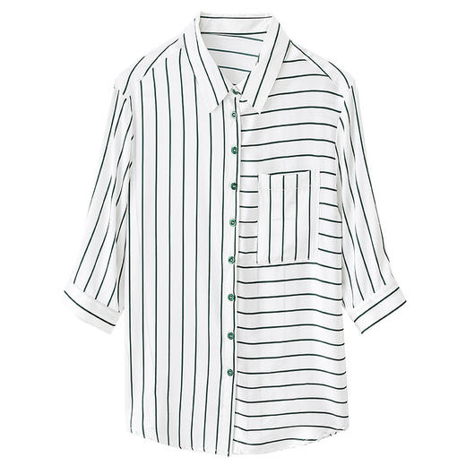 上海旗袍厂ASE-9003条纹气质时尚真丝衬衫 商品图4