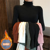 2021春秋冬堆堆领打底衫内搭潮长袖T恤女装紧身加绒洋气上衣 商品缩略图0
