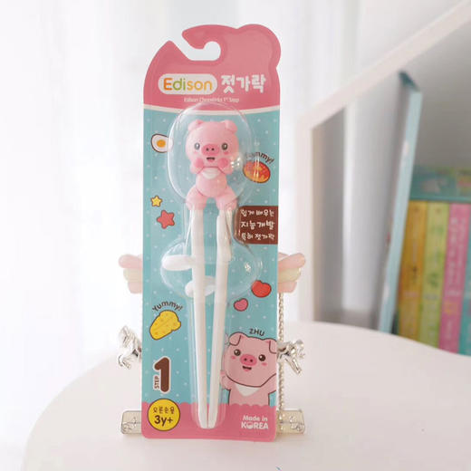 韩国Edison儿童学习筷子小猪筷 Pororo（3D版） 商品图0