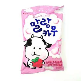 乐天草莓味牛奶糖（袋）63g말랑카우딸기맛