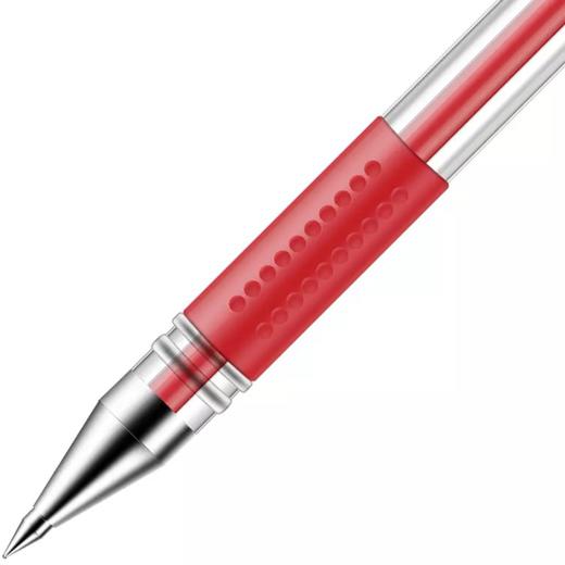 得力中性笔0.5mm红色考试办公书写流畅不断墨 商品图2