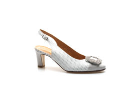 豪麟名鞋奥莱迪嘉女装牛移膜革半凉鞋V868.131B灰色  原价3660元