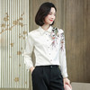 上海旗袍厂ASE-9096 复古印花立领真丝衬衫 商品缩略图7