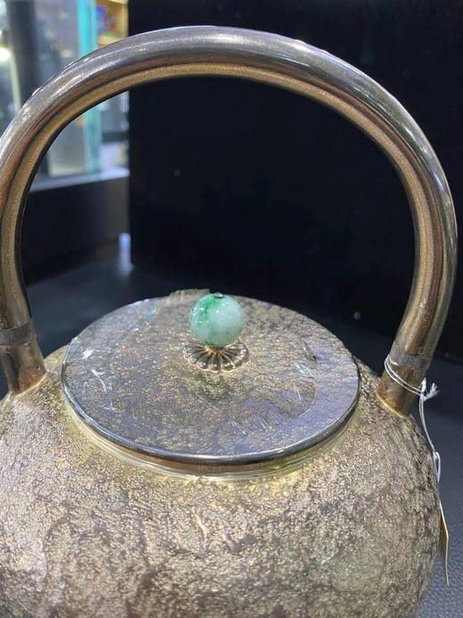 璞圣堂 宝珠隔热石纹壶 S211  纯手工银器纯银999烧水壶 日本汤沸银瓶 口打出银壶茶具 商品图1