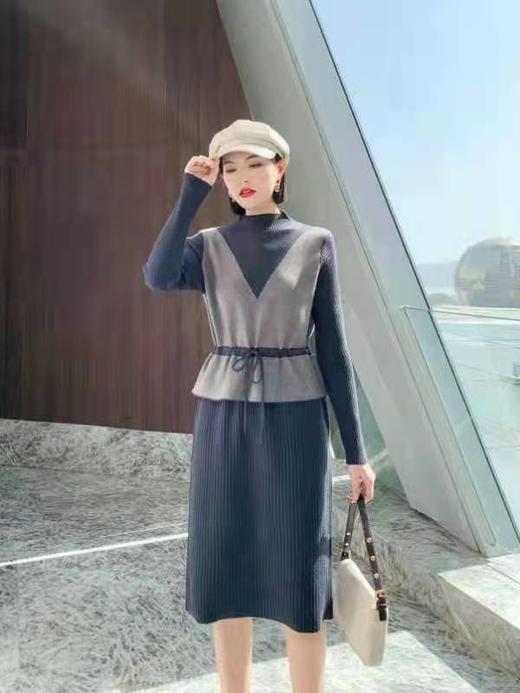 美约时尚假两件套连衣裙 商品图1