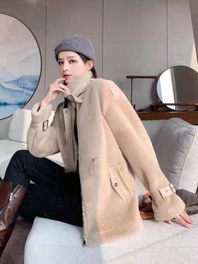 欧貂绒皮毛一体时尚外套