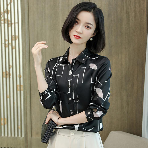 上海旗袍厂ASE-9080方领时尚气质真丝衬衫 商品图2