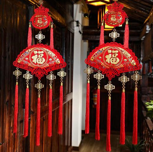 【装饰】*春节过年客厅室内装饰布置用品红灯笼串挂件红红火火钱袋挂 商品图0
