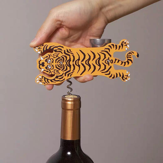 美国进口-kikkerland老虎造型多功能开瓶器高档不锈钢红酒创意家用-会员8折 商品图0