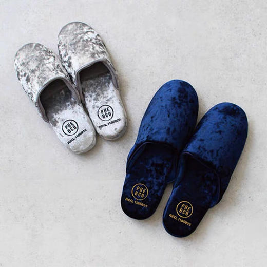 日本PUEBCO2019新款丝绒家居拖鞋-室内天鹅绒麂皮刺绣INS网红拖鞋-会员6折 商品图3