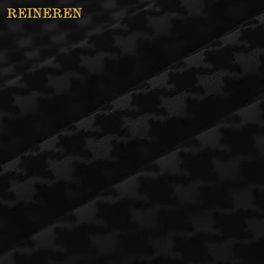 植绒千鸟格丝绒拼接衬衫 商品图4