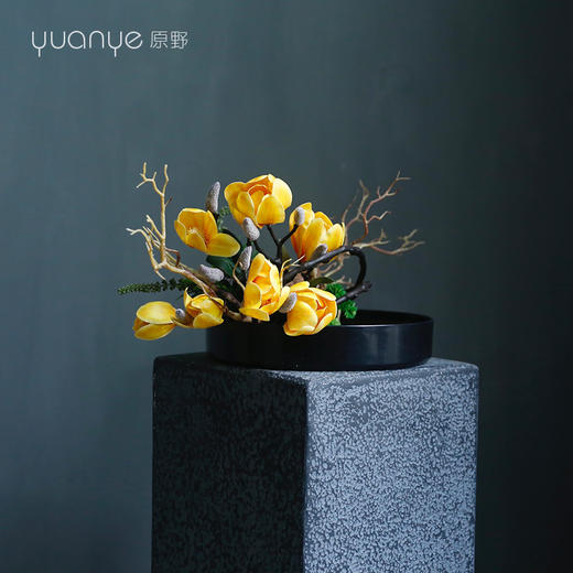 新中式禅意高档仿真花假花餐厅商场酒店茶几客厅玄关装饰花摆设件 商品图0