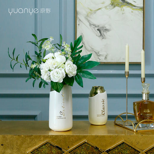 高档轻奢现代仿真花假花酒店前台客厅卧室餐桌边几摆设装饰花摆件 商品图2