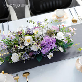 餐桌花桌面中西式餐厅长桌仿真花假花酒店会议室高档样板房间摆件