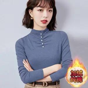JXG-冬季黑色加绒加厚内搭T恤打底衫 商品图3