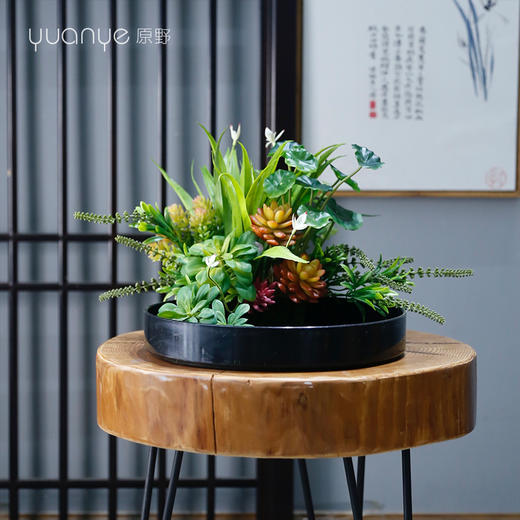 新中式禅意高档仿真花假花餐厅商场酒店茶几客厅玄关装饰花摆设件 商品图2