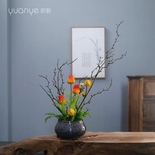 新中式高档仿真花假花样板房间酒店前台茶几客厅玄关装饰花摆设件 商品图2