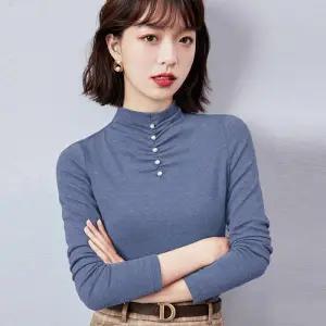 JXG-冬季黑色加绒加厚内搭T恤打底衫 商品图2