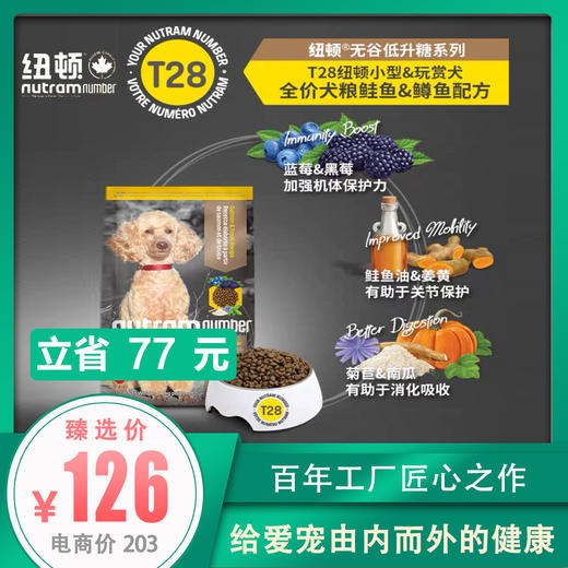 加拿大纽顿 T28无谷全价狗粮 鲑鱼&鳟鱼配方 1.82KG 商品图0