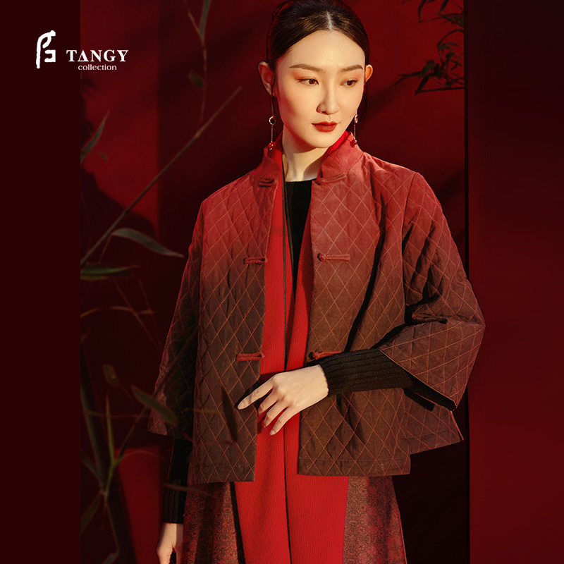 TANGY Collection/天意精品冬季新品莨绸吊染锏棉上衣外套