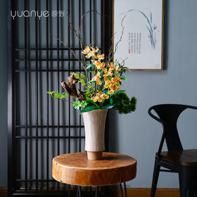 新中式禅意高档仿真花假花卧室酒店前台茶几客厅玄关装饰花摆设件
