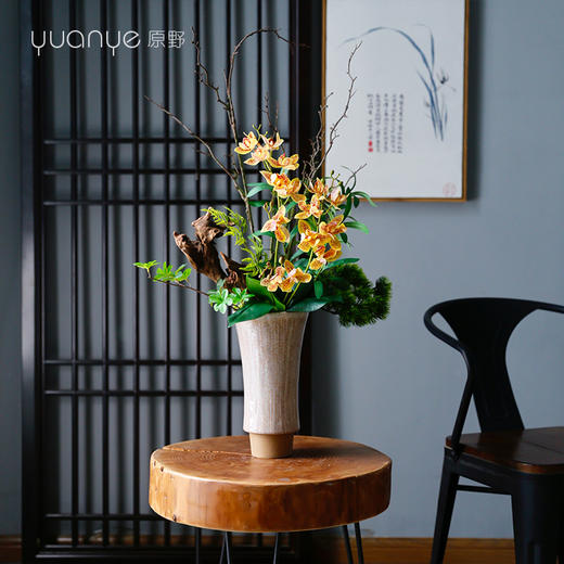 新中式禅意高档仿真花假花卧室酒店前台茶几客厅玄关装饰花摆设件 商品图0