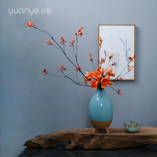 新中式禅意高档仿真花假花卧室酒店前台茶几客厅玄关装饰花摆设件 商品图3