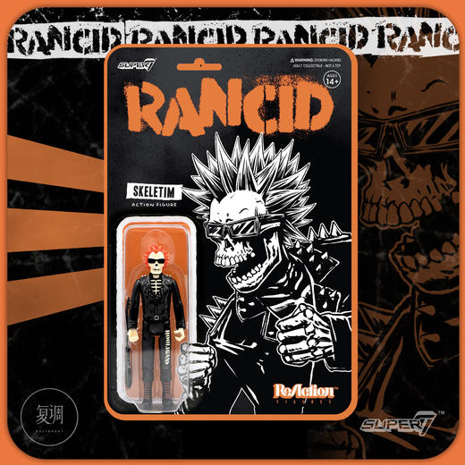 现货 Super7 Rancid系列2 Skeletim Charged 朋克 复古 挂卡潮玩 商品图0