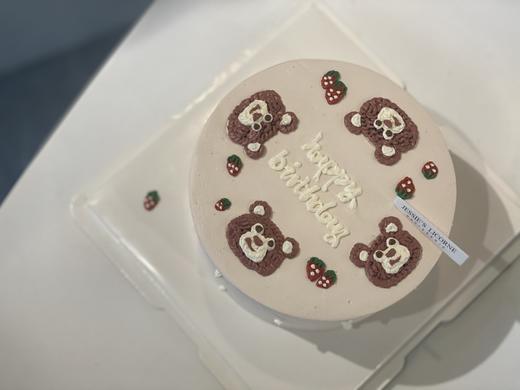 复古手绘草莓熊少女心奶油生日蛋糕 商品图0