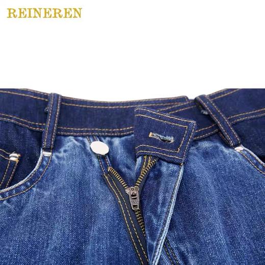 撞色前开衩牛仔半裙 商品图3