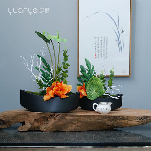 新中式田园风高档仿真花假花样板房酒店前台客厅玄关装饰花摆设件 商品图0