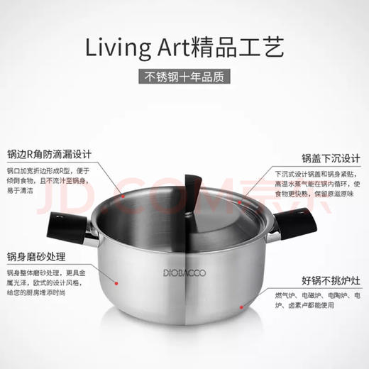 韩国进口-DIOBACCO POSSD 不锈钢双耳炖锅-宝宝辅食锅奶锅炖锅燃气灶电磁炉 商品图1