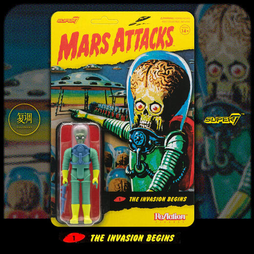现货 Super7 火星人玩转地球 系列1  复古 挂卡 摆件 Mars Attacks 商品图3