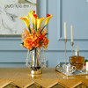 高档轻奢仿真花绢花玄关酒店前吧台茶几橘橙金铜色花器瓶样板间房 商品缩略图0