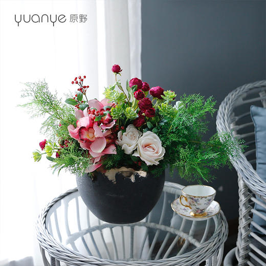 田园自然风高档轻奢仿真花假花酒店客厅餐桌玄关茶几摆设件装饰花 商品图3